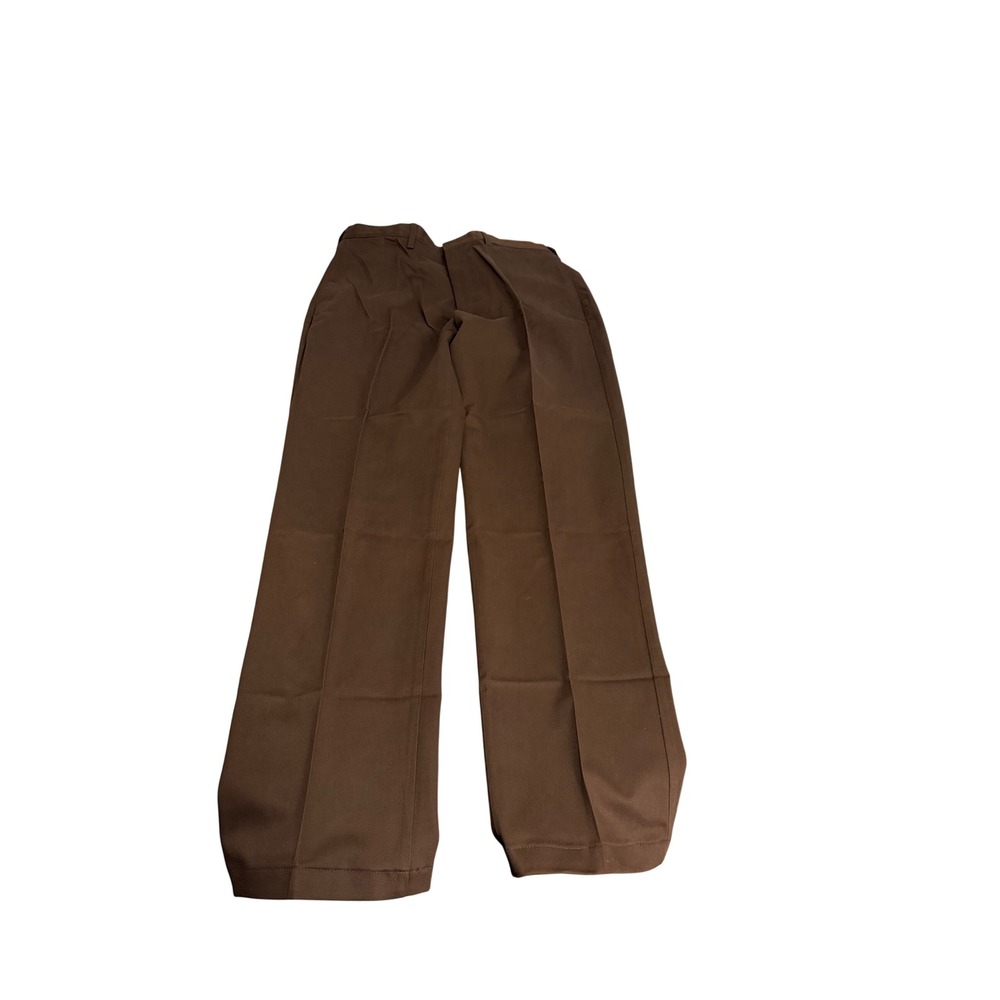 407. Lands' End Men's Traditional Fit Dress Pants Brown Size 37 Formal Trousers
